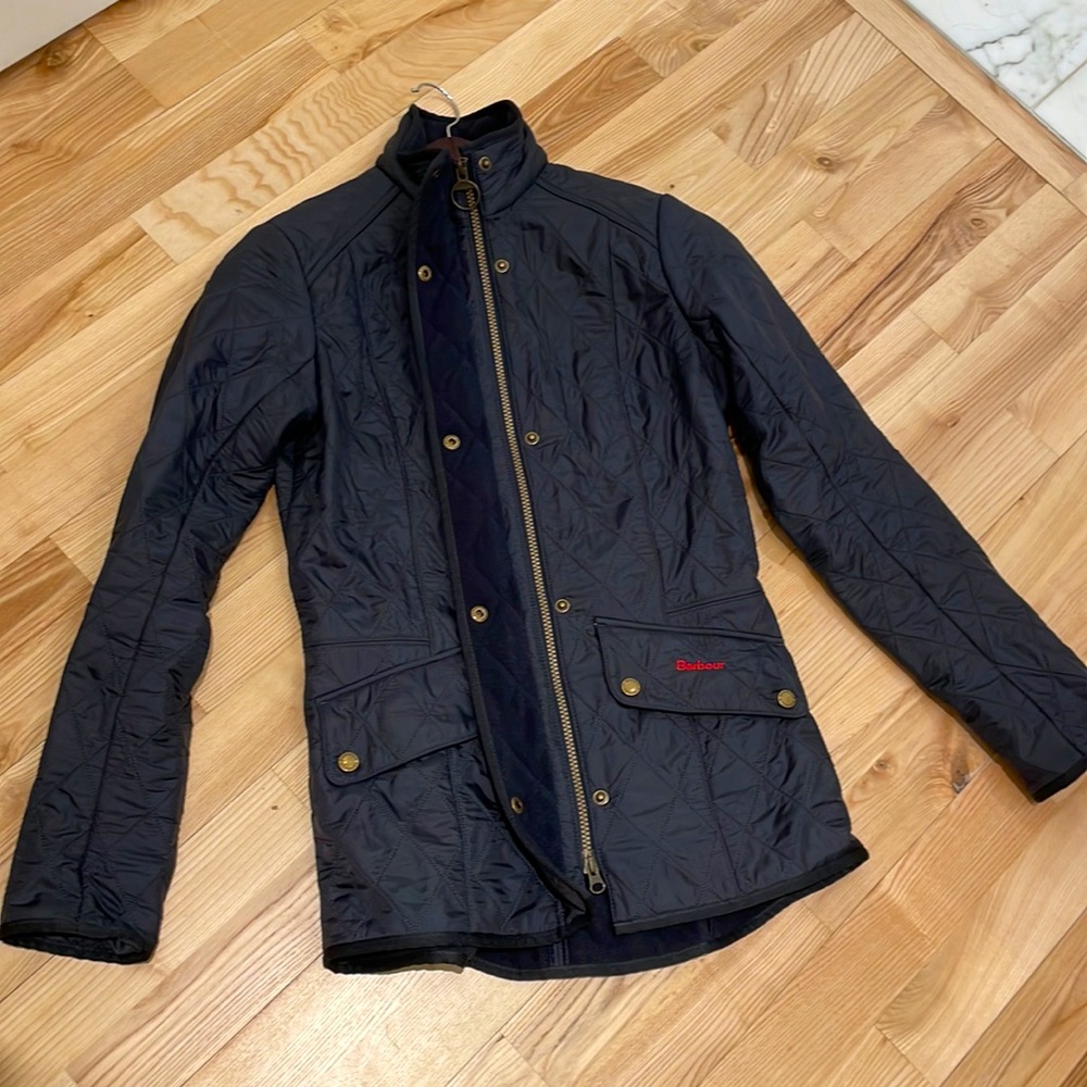 Barbour Calvary Quilted Navy Jacket (like new/hardly worn)
